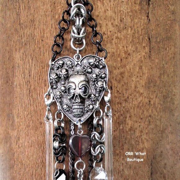 Skull Suncatcher Decor Crystals Chimes Valentine Link Heart Rose bUniqueChains - Picture 6 of 8